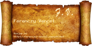 Ferenczy Vencel névjegykártya